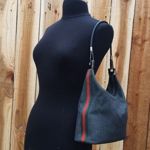 💯RARE!! GUCCI Vintage Denim Hobo Bag